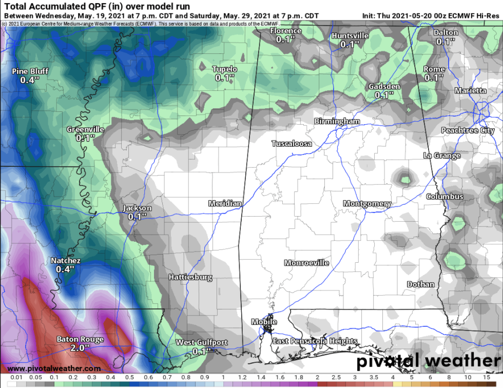 South Mississippi Forecast 5/20/21 Drying out & heating